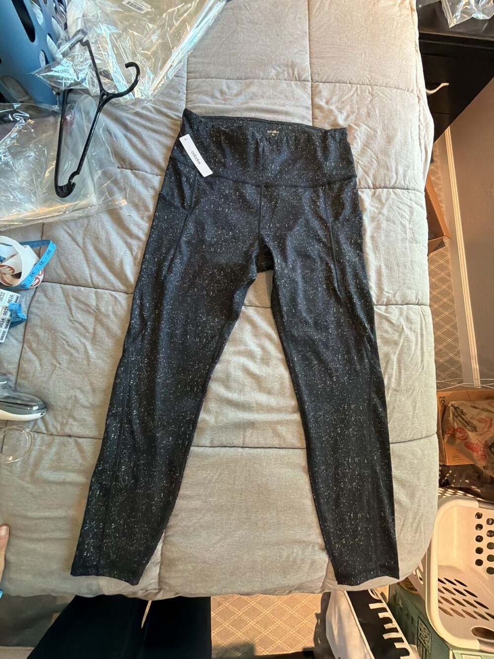 Ododos Women's High Waisted Speckled Workout Yoga Leggings with Pockets XL